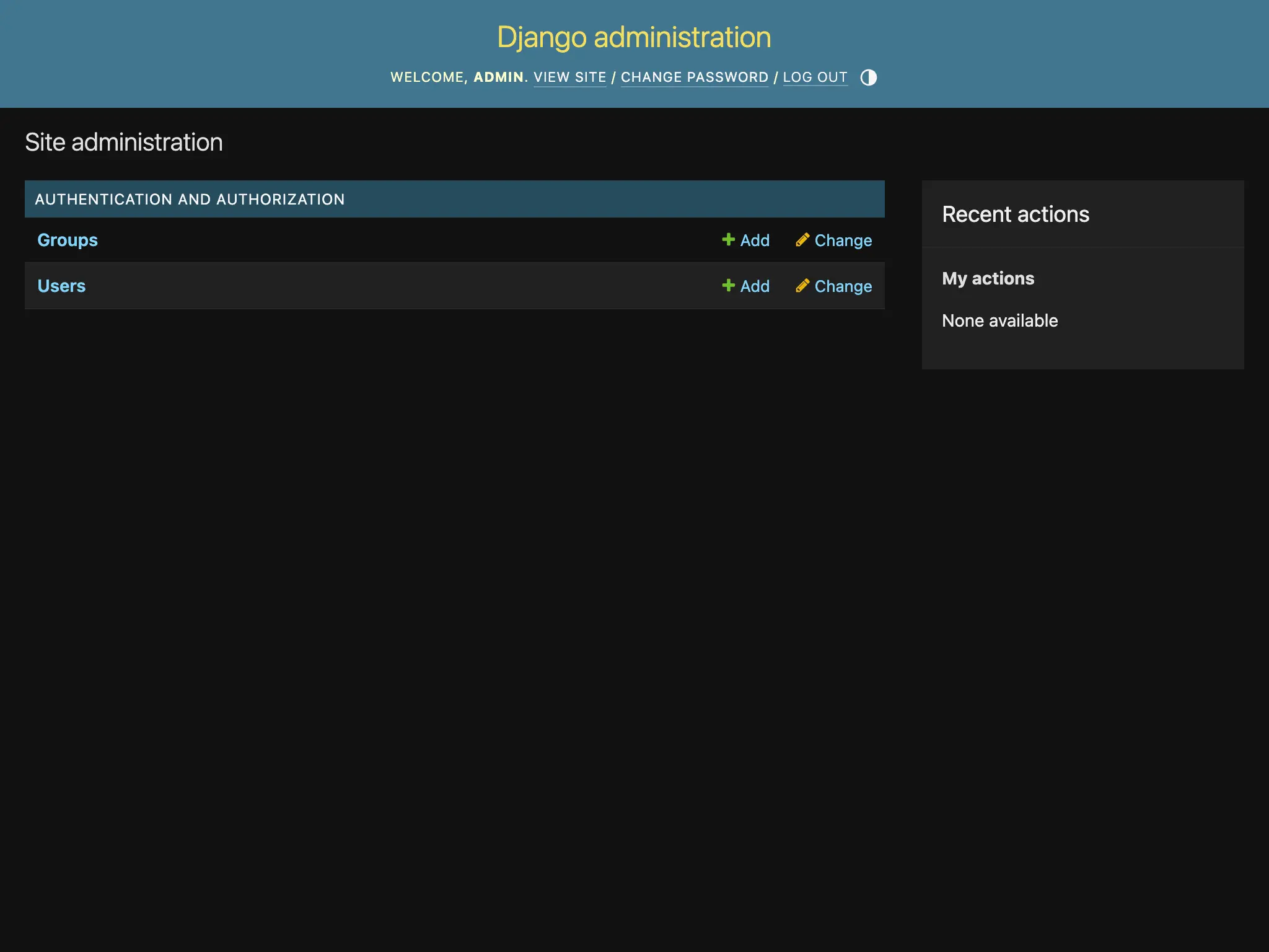 Django Admin Ansicht auf Sliplane